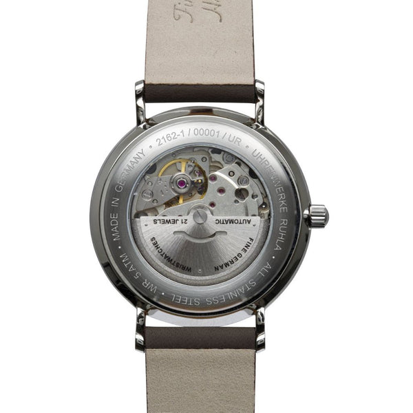 Orologio Bauhaus Uomo Automatico Con Cinturino In Pelle Di Vitello - Cassa Acciaio Quadrante Verde, 41mm - 4